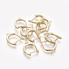 Brass Cubic Zirconia Hoop Earrings Findings ZIRC-E162-19G-2