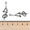 Snake 316 Surgical Stainless Steel Dangle Belly Button Rings EJEW-G416-18D-AS-5