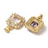 Brass Micro Pave Cubic Zirconia Pendants KK-R162-068G-2