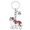 WEWAYSMILE Dog Keychain Car Keychain Pet Pendant Key-Ring Lovely Dog Key-ring Portable Metal Keychain Gift for Pet Lover Birthday Puppy Theme Party Supplies (St Bernard) JX801A-1