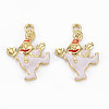 Rack Plating Light Gold Alloy Enamel Pendants ENAM-Q444-007-RS-1