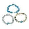 3Pcs Gemstone Beaded Stretch Bracelets set BJEW-JB11176-4