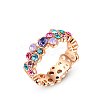 Real 18K Rose Gold Plated Alloy Czech Rhinestone Wide Band Finger Rings RJEW-AA00348-7#-RG-1