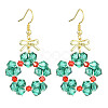 Christmas Theme Imitation Austrian Crystal Dangle Earrings EJEW-TA00468-1