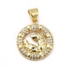 Brass Micro Pave Clear Cubic Zirconia Pendants KK-H433-31G-1