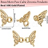 SUNNYCLUE 10 Sets Brass Micro Pave Clear Cubic Zirconia Pendants KK-SC0004-15-2