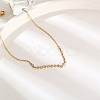 Cubic Zirconia Column Pendant Necklace with Brass Cable Chains UU3534-1-5