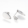 Non-Tarnish 304 Stainless Steel Stud Earring Findings MAK-R012-09-1