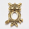 Tibetan Style Big Owl Open Back Pendant Cabochons Settings for Halloween TIBEP-768-AG-NR-1