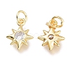 Brass Micro Pave Clear Cubic Zirconia Charms X-KK-M206-38G-2