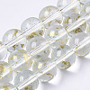 Transparent Spray Painted Glass Bead Strands X-GLAA-N035-03D-B09-1