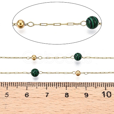 Handmade Malachite Beads Chains CHS-T006-22G-1