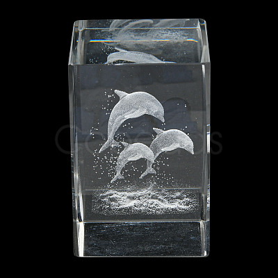 3D Laser Engraving Animal Glass Figurine DJEW-R013-01F-1