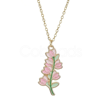 3Pcs 3 Style Alloy Enamel Flower Pendant Necklaces Set with 304 Stainless Steel Chains NJEW-JN04413-1