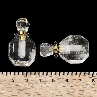 Natural Quartz Crystal Perfume Bottle Pendants G-Q163-10G-04-1