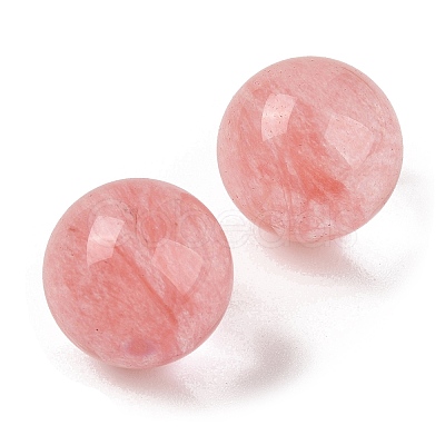 Cherry Quartz Glass No Hole Sphere Beads G-K353-04D-21-1