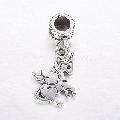 Tibetan Style Alloy European Dangle Charms X-MPDL-J041-04AS-1