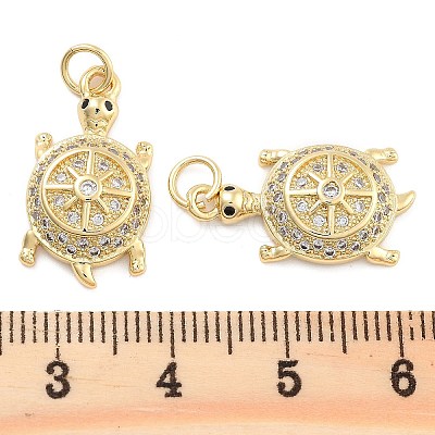 Brass Pave Clear Cubic Zirconia Pendants KK-U009-12G-G-1