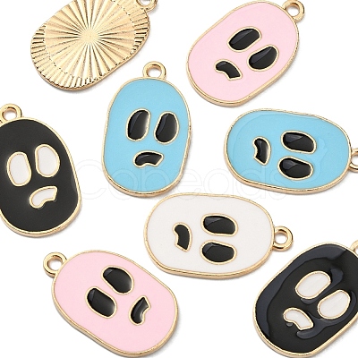 8Pcs 4 Colors Alloy Enamel Pendants ENAM-YW0001-95-1