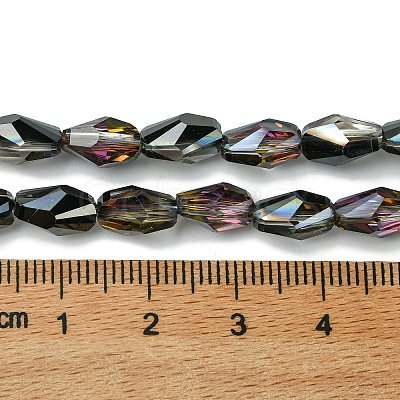 Transparent Electroplate Glass Beads Strands GLAA-K064-03A-1