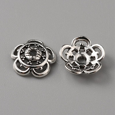 Tibetan Style Alloy Bead Caps FIND-WH0116-07B-AS-1