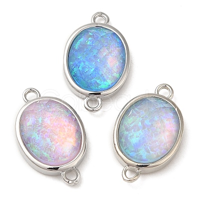 Synthetic Opal Connector Charms KK-S370-03P-1