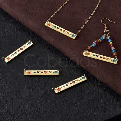 Brass Enamel Pendants Links KK-SZ0004-51-1