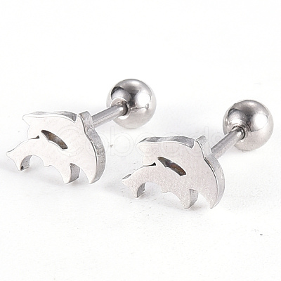 Tarnish Resistant 201 Stainless Steel Barbell Cartilage Earrings EJEW-R147-42-1