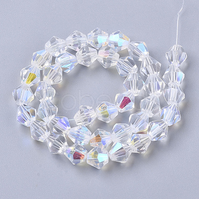 Electroplate Glass Beads Strands EGLA-Q118-8mm-C17-1