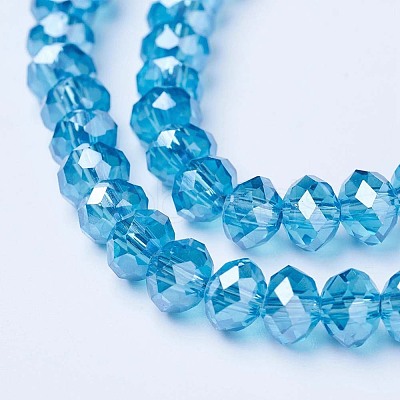 Electroplate Glass Beads Strands EGLA-A034-T8mm-A13-1