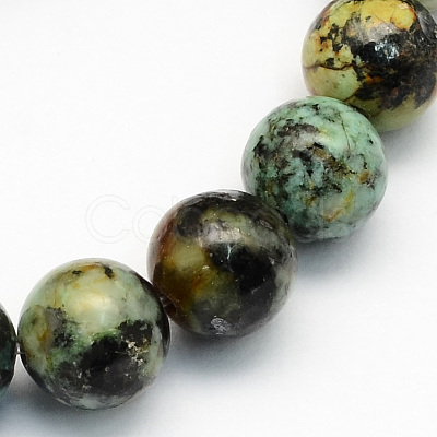 Natural African Turquoise(Jasper) Round Beads Strands G-S181-6mm-1