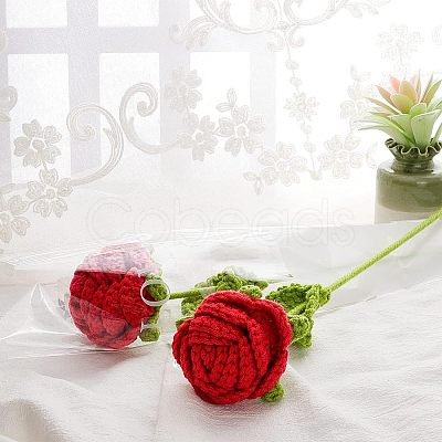 Cotton Knitting Artificial Flower AJEW-WH0013-51-1