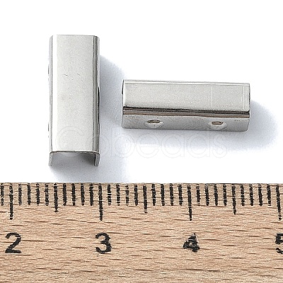 Non-Tarnish Rectangle 201 Stainless Steel Clasp STAS-C097-44A-P-1