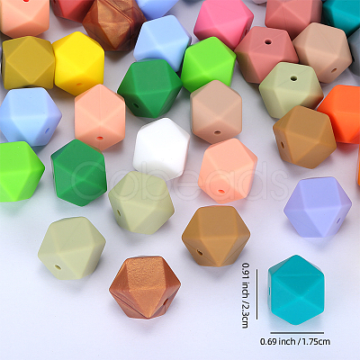 Hexagonal Silicone Beads SI-JX0020A-42-1