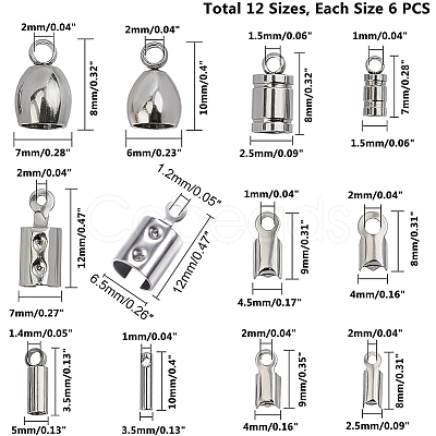 Unicraftale Stainless Steel Cord Ends STAS-UN0004-45P-1