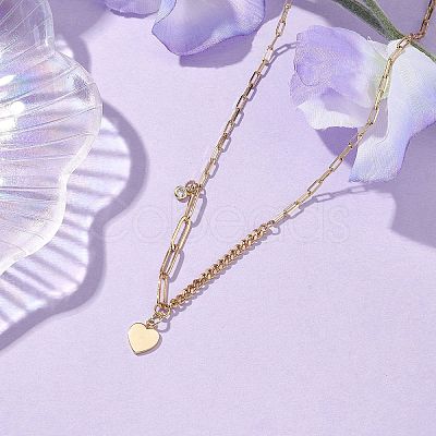 Brass Paperclip Chain Necklaces NJEW-JN04929-1