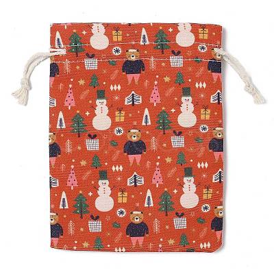 Christmas Theme Cloth Printed Storage Bags ABAG-F010-02B-01-1