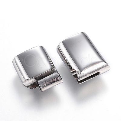 Tarnish Resistant 304 Stainless Steel Magnetic Clasps with Glue-in Ends STAS-D159-28P-1