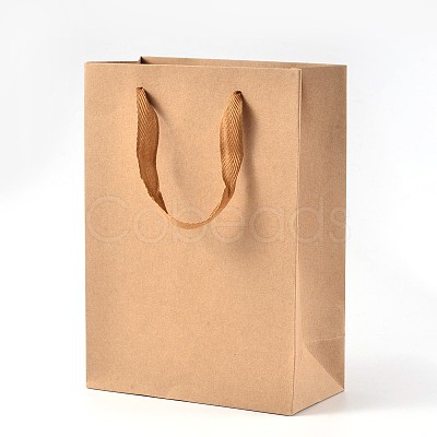 Rectangle Kraft Paper Bags with Handle AJEW-L048B-02-1