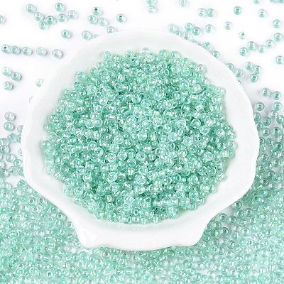 6/0 Transparent Inside Colours Glass Seed Round Beads SEED-N006-004C-1