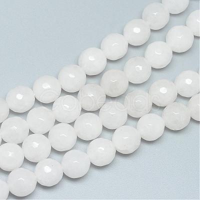 Natural White Jade Beads Strands G-R346-8mm-08-1