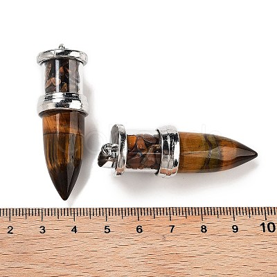 Natural Tiger Eye Pointed Big Pendants G-B077-02P-04-1