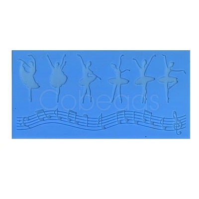 Music Note & Ballet Dancer Food Grade Silhouette Statue Silicone Mat Moulds MUSI-PW0003-02-1