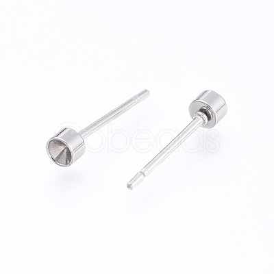 Non-Tarnish 304 Stainless Steel Stud Earring Settings STAS-I088-H-06P-1