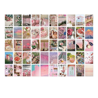 50Pcs 50 Styles Rectangle Paper Self Adhesive Stickers PW-WG56651-03-1