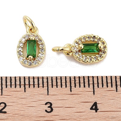 Brass Micro Pave Cubic Zirconia Charms KK-C051-04G-03-1