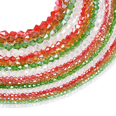 Pandahall 16 Strands 16 Style Christmas Theme Transparent Electroplate Glass Beads Strands EGLA-TA0001-25-1