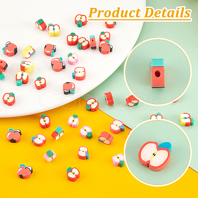 PandaHall Elite 300Pcs 5 Styles Handmade Polymer Clay Beads CLAY-PH0001-94-1