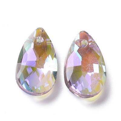 Faceted Teardrop Glass Pendants X-GLAA-O008-A16-1