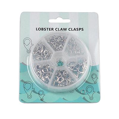 Alloy Lobster Claw Clasps and Jump Rings Set PALLOY-X0004-P-NF-B-1